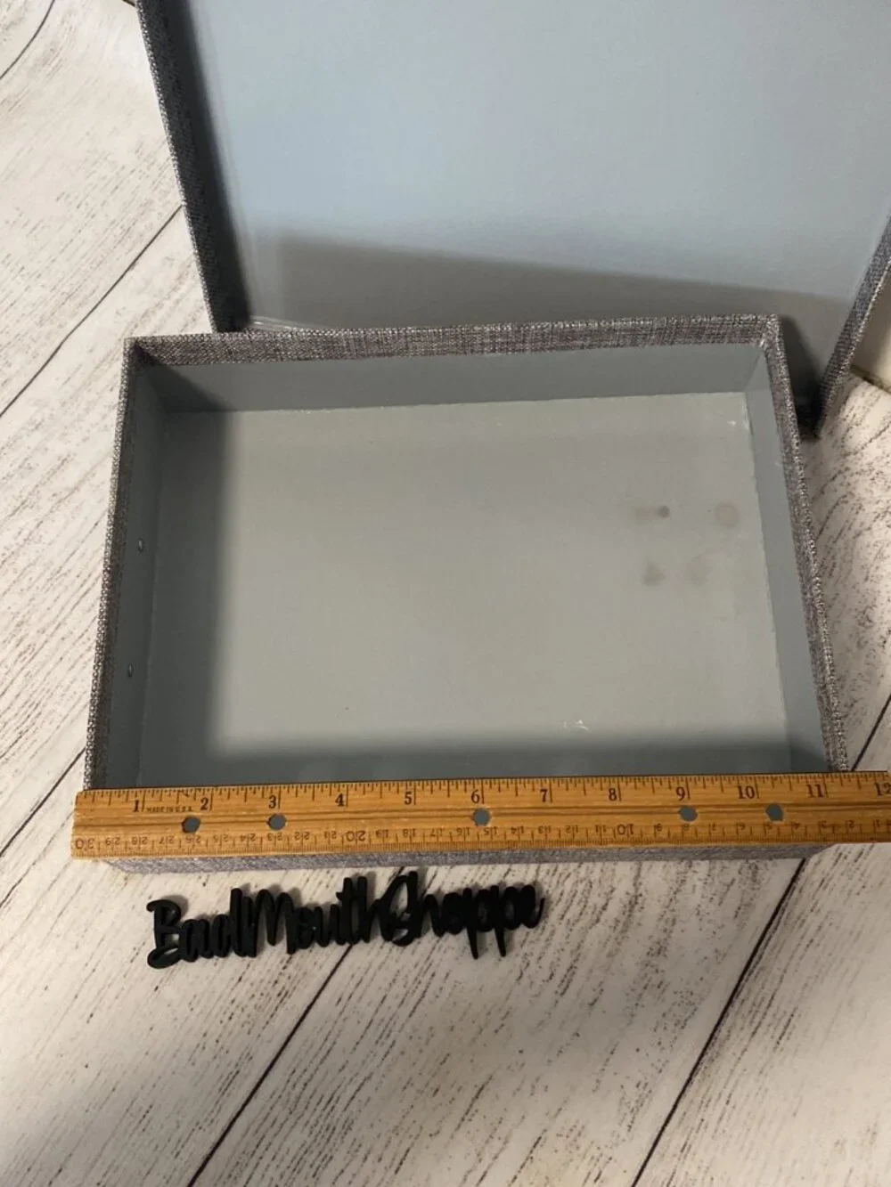 Grey Black White Linen Inspired Photo Storage or Display Box